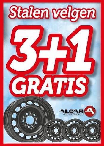 Promoties Stalen velgen 3+1 gratis - Alcar - Geldig van 09/12/2015 tot 17/01/2016 bij Auto 5
