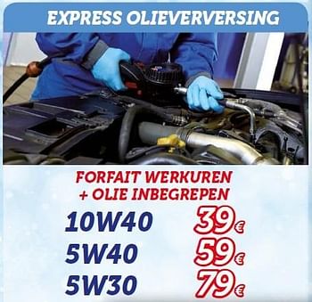 Promoties Express olieverversing - Huismerk - Auto 5  - Geldig van 09/12/2015 tot 17/01/2016 bij Auto 5