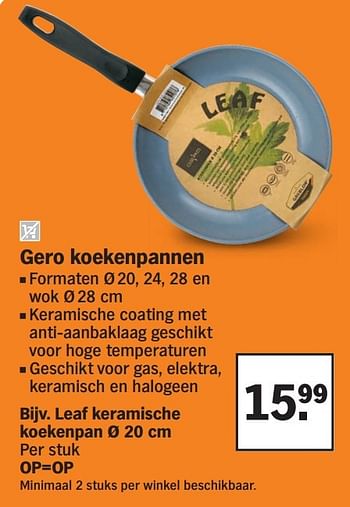 Emigreren Buik Soepel Gero Gero koekenpannen leaf keramische koekenpan - Promotie bij Albert Heijn