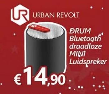 Promoties Drum bluetooth draadloze mini luidspreker - Urban Revolt - Geldig van 30/11/2015 tot 09/01/2016 bij Compudeals