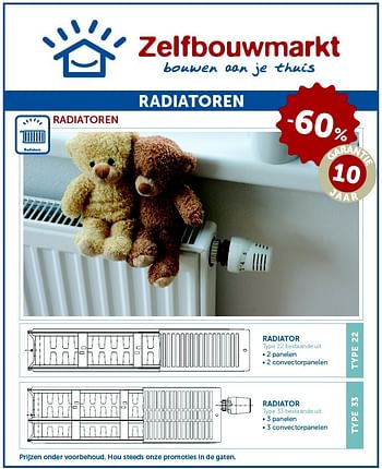 Promotions -60% radiatoren - Produit maison - Zelfbouwmarkt - Valide de 14/12/2015 à 31/03/2017 chez Zelfbouwmarkt