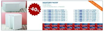Promoties Radiatoren major - Huismerk - Zelfbouwmarkt - Geldig van 14/12/2015 tot 31/03/2017 bij Zelfbouwmarkt