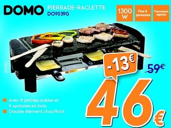 Promotions Domo pierrade-raclette do9039g - Domo - Valide de 07/12/2015 à 31/12/2015 chez Krefel