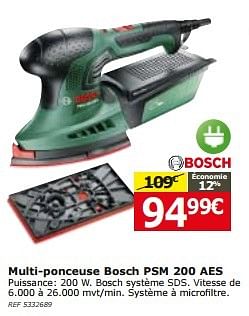 Promotions Multi-ponceuse bosch psm 200 aes - Bosch - Valide de 16/12/2015 à 02/01/2016 chez BricoPlanit