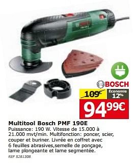 Promotions Multitool bosch pmf 190e - Bosch - Valide de 16/12/2015 à 02/01/2016 chez BricoPlanit