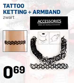Promotions Tattoo ketting + armband - Produit Maison - Action - Valide de 05/12/2015 à 31/12/2015 chez Action