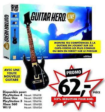 Promotions Guitar hero live - Activision - Valide de 12/12/2015 à 27/12/2015 chez Bart Smit