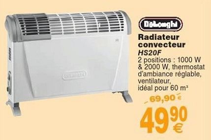 Delonghi Delonghi radiateur convecteur hs20f En promotion chez Cora