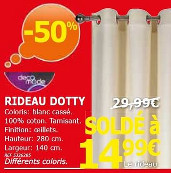 Promotions Rideau dotty - DecoMode - Valide de 03/01/2016 à 25/01/2016 chez BricoPlanit