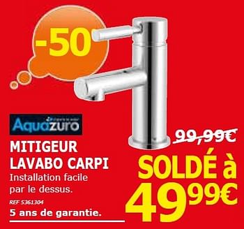 Promotions Mitigeur lavabo carpi - Aquazuro - Valide de 03/01/2016 à 25/01/2016 chez BricoPlanit