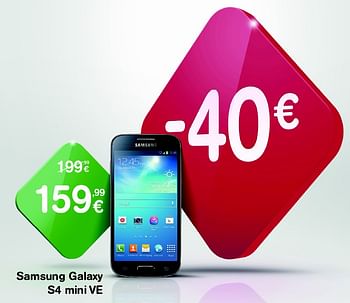 Promoties Samsung galaxy s4 mini ve - Samsung - Geldig van 02/01/2016 tot 31/01/2016 bij Orange