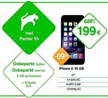 Promoties Apple iphone 6 16 gb - Apple - Geldig van 02/01/2016 tot 31/01/2016 bij Orange