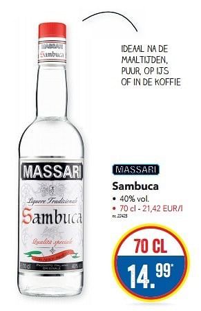 Promotion Lidl Sambuca Massari Boissons Valide Jusqua 4 Promobutler