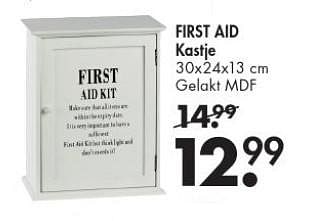 Promotions First aid kastje - Produit maison - Casa - Valide de 01/01/2016 à 24/01/2016 chez Casa