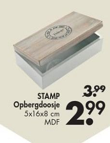 Promoties Stamp opbergdoosje - Huismerk - Casa - Geldig van 01/01/2016 tot 24/01/2016 bij Casa