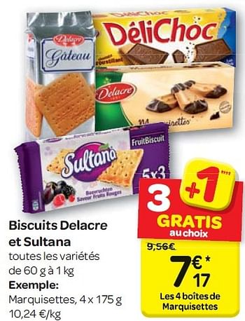 Delacre Biscuits Delacre Et Sultana En Promotion Chez Carrefour