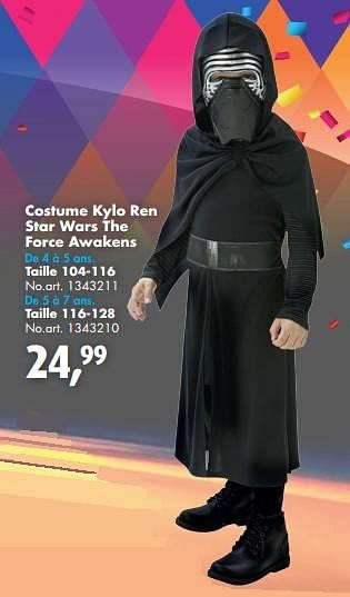 Promotions Costume kylo ren star wars the force awakens - Star Wars - Valide de 16/01/2016 à 31/01/2016 chez Bart Smit