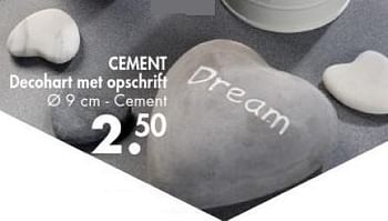 Promoties Cement decohart met opschrift - Huismerk - Casa - Geldig van 01/02/2016 tot 28/02/2016 bij Casa