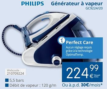 Promoties Philips générateur à vapeur gc9224-20 - Philips - Geldig van 01/02/2016 tot 29/02/2016 bij Eldi