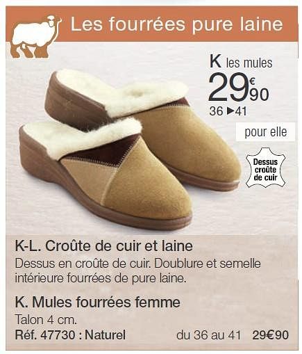 Produit Maison Damart Mules fourr es femme En promotion chez