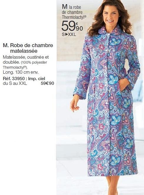 Robe de discount chambre matelassée damart