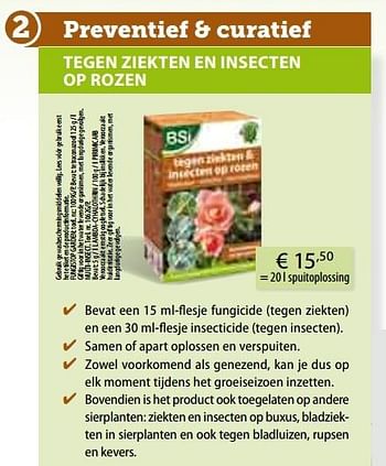 Promoties Tegen ziekten en insecten op rozen - BSI - Geldig van 07/03/2016 tot 31/10/2016 bij Multi Bazar