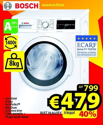 Promoties Bosch wasmachine wat28460by - Bosch - Geldig van 01/03/2016 tot 31/03/2016 bij ElectroStock