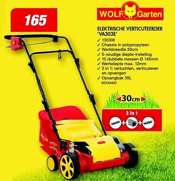 Promoties Wolf garten elektrische verticuteerder va303e - Wolf Garten - Geldig van 29/02/2016 tot 27/03/2016 bij Freetime