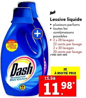 Lessive Liquide Dash chez Lidl (27/09 – 03/10