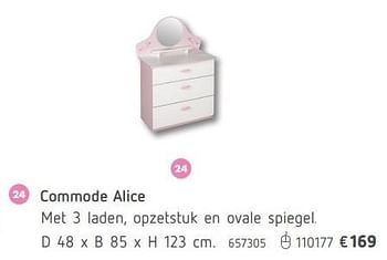 Promoties Commode alice - Huismerk - Dreamland - Geldig van 08/03/2016 tot 17/03/2017 bij Dreamland