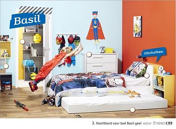 Promoties Hoofdbord voor bed basil geel - Huismerk - Dreamland - Geldig van 08/03/2016 tot 17/03/2017 bij Dreamland