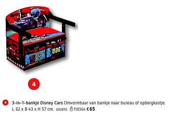 Promoties 3-in-1-bankje disney cars - Huismerk - Dreamland - Geldig van 08/03/2016 tot 17/03/2017 bij Dreamland