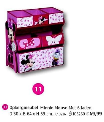 Promoties Opbergmeubel minnie mouse met 6 laden - Huismerk - Dreamland - Geldig van 08/03/2016 tot 17/03/2017 bij Dreamland