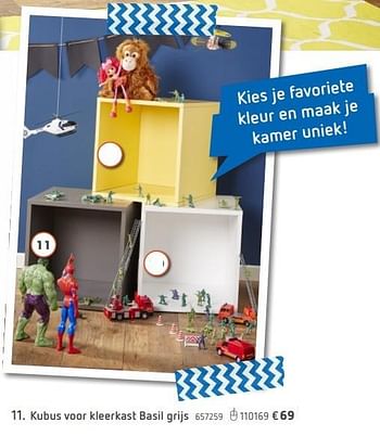 Promotions Kubus voor kleerkast basil grijs - Produit maison - Dreamland - Valide de 08/03/2016 à 17/03/2017 chez Dreamland