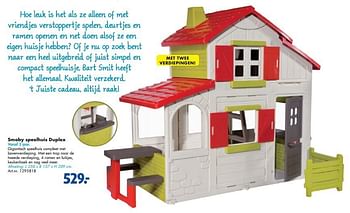 Promoties Smoby speelhuis duplex - Smoby - Geldig van 05/03/2016 tot 31/08/2016 bij Bart Smit