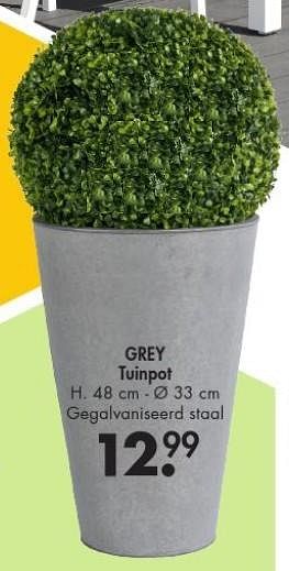 Promoties Grey tuinpot - Huismerk - Casa - Geldig van 29/02/2016 tot 27/03/2016 bij Casa