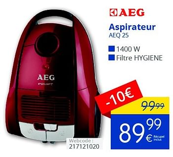 Promoties Aeg aspirateur aeq 25 - AEG - Geldig van 01/03/2016 tot 31/03/2016 bij Eldi