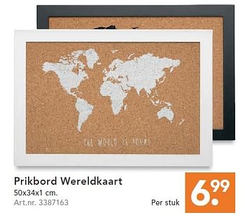 het einde Gezichtsvermogen Sneeuwstorm Huismerk - Blokker Prikbord wereldkaart - Promotie bij Blokker