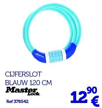 Promotions Cijferslot blauw 120 cm - Master Lock - Valide de 22/03/2016 à 31/03/2017 chez Auto 5