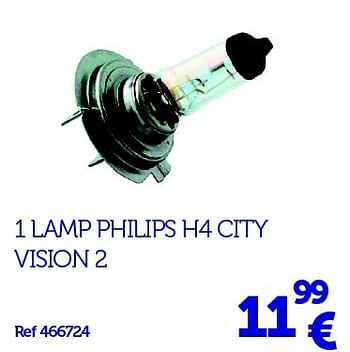 Promotions 1 lamp philips h4 city vision 2 - Produit maison - Auto 5  - Valide de 22/03/2016 à 31/03/2017 chez Auto 5