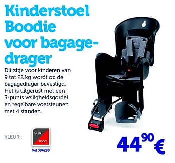 Promoties Kinderstoel boodie voor bagagedrager - Huismerk - Auto 5  - Geldig van 22/03/2016 tot 31/03/2017 bij Auto 5