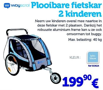 Promoties Plooibare fietskar 2 kinderen - Wayscrall - Geldig van 22/03/2016 tot 31/03/2017 bij Auto 5