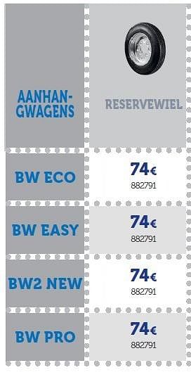 Promoties Reservewiel bw eco - Huismerk - Auto 5  - Geldig van 22/03/2016 tot 31/03/2017 bij Auto 5