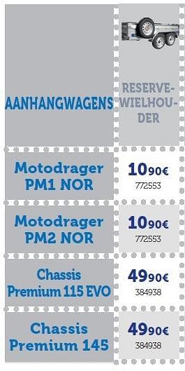 Promotions Reservewielhouder motodrager pm1 nor - Produit maison - Auto 5  - Valide de 22/03/2016 à 31/03/2017 chez Auto 5