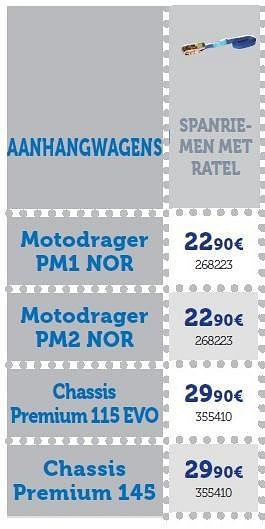 Promoties Spanriemen met ratel motodrager pm1 nor - Huismerk - Auto 5  - Geldig van 22/03/2016 tot 31/03/2017 bij Auto 5