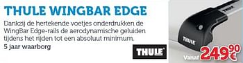 Promotions Thule wingbar edge staal - Thule - Valide de 22/03/2016 à 31/03/2017 chez Auto 5