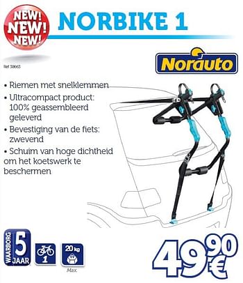 Promotions Kofferfietsdragers norbike 1 - Norauto - Valide de 22/03/2016 à 31/03/2017 chez Auto 5