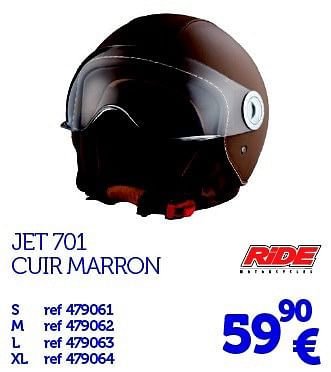 Promoties Jet 701 cuir marron - Ride Motorcycles - Geldig van 22/03/2016 tot 31/03/2017 bij Auto 5
