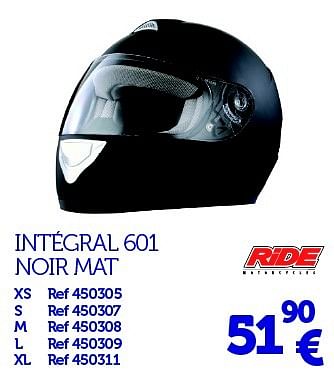 Promoties Intégral 601 noir mat - Ride Motorcycles - Geldig van 22/03/2016 tot 31/03/2017 bij Auto 5