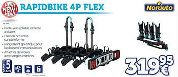 Promotions Porte-vélos d`attelage rapidbike 4p flex - Norauto - Valide de 25/03/2016 à 31/03/2017 chez Auto 5